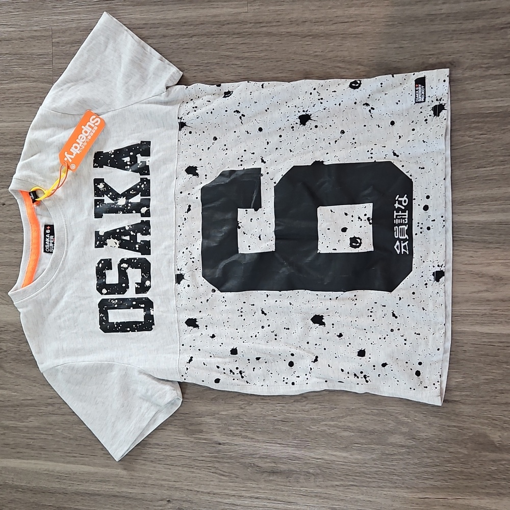 Superdry Osaka Men Graphic Tee - Gray and Black